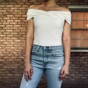 Off the shoulder shirt from The Limited